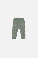 Baby Organic Cotton Leggings Green Floral Print
