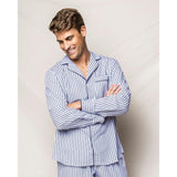 Men's Twill Pajama Set in Navy French Ticking