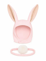 Pink Bunny Bonnet and Bunny Tail Set