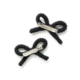 Halo Luxe Juliana Textured Knit Double Clip - Black
