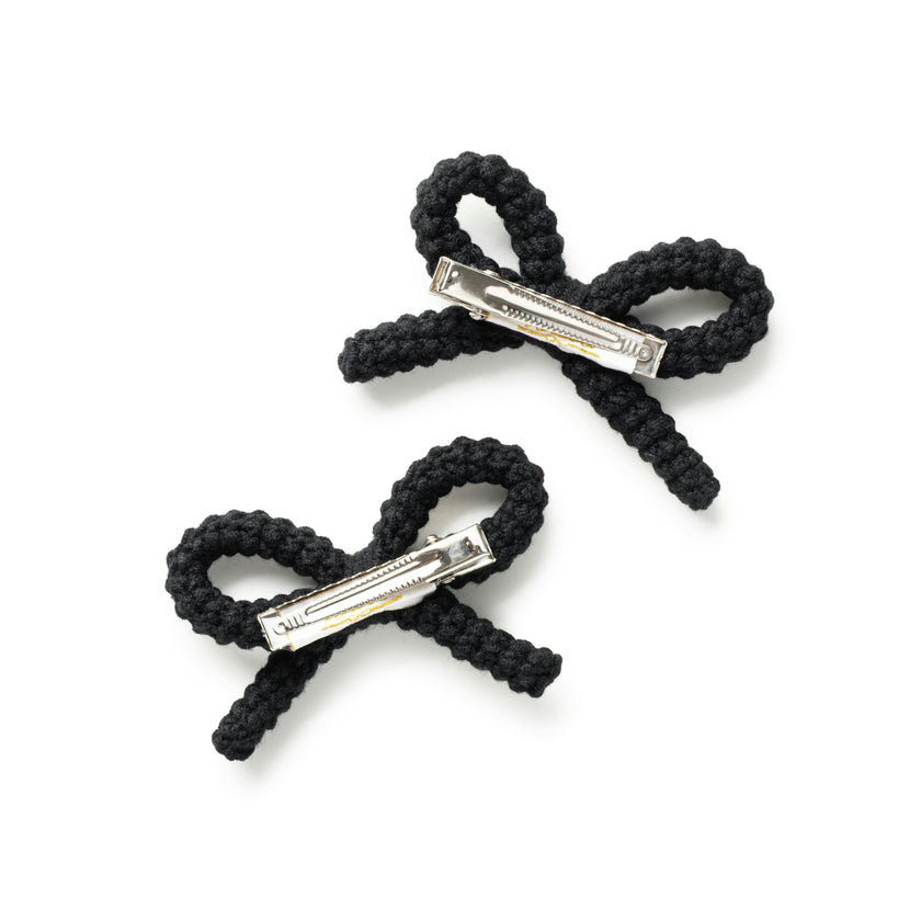 Halo Luxe Juliana Textured Knit Double Clip - Black