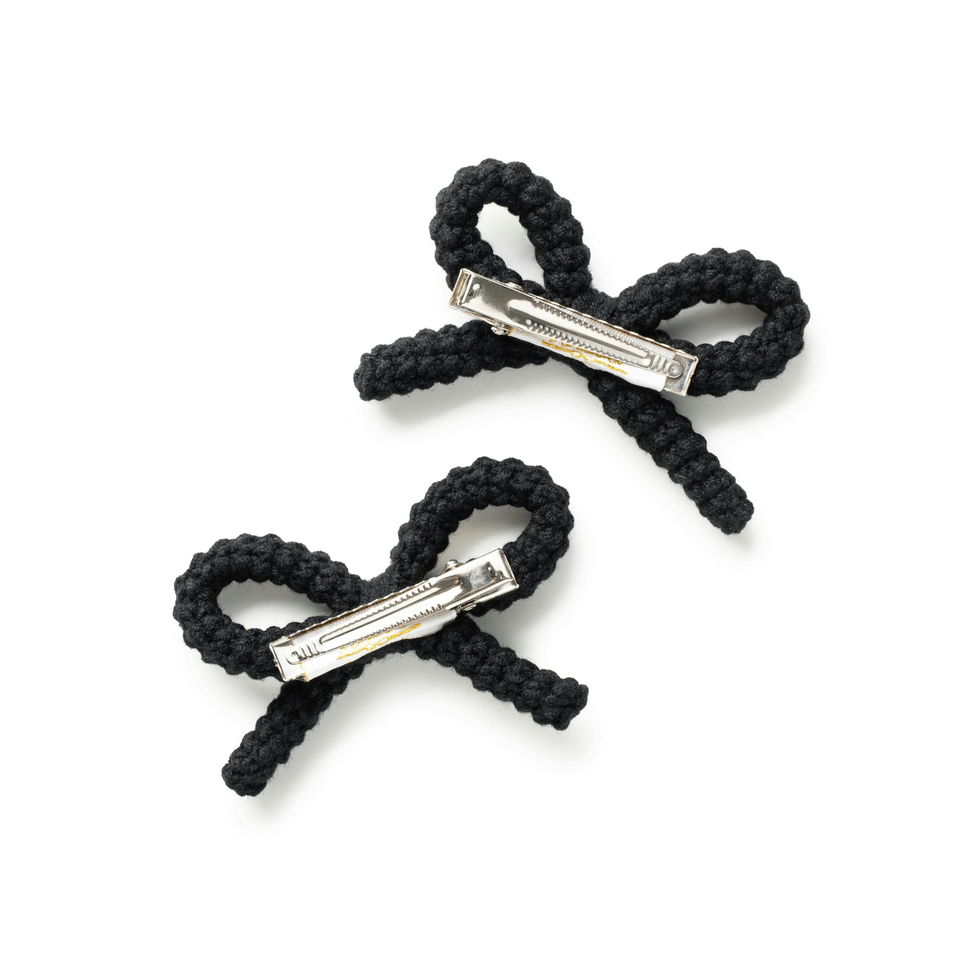 Halo Luxe Juliana Textured Knit Double Clip - Black