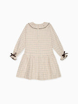 Caramel Check Tessa Girl Drop Waist Dress