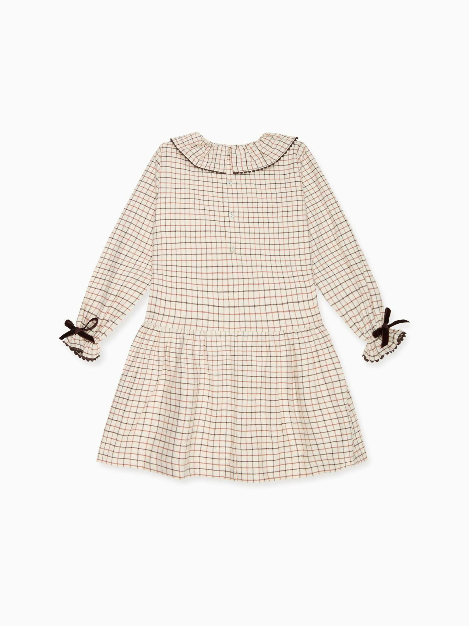 Caramel Check Tessa Girl Drop Waist Dress