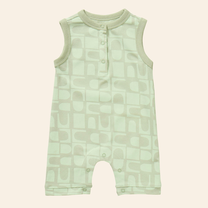 Printed Henley Romper
