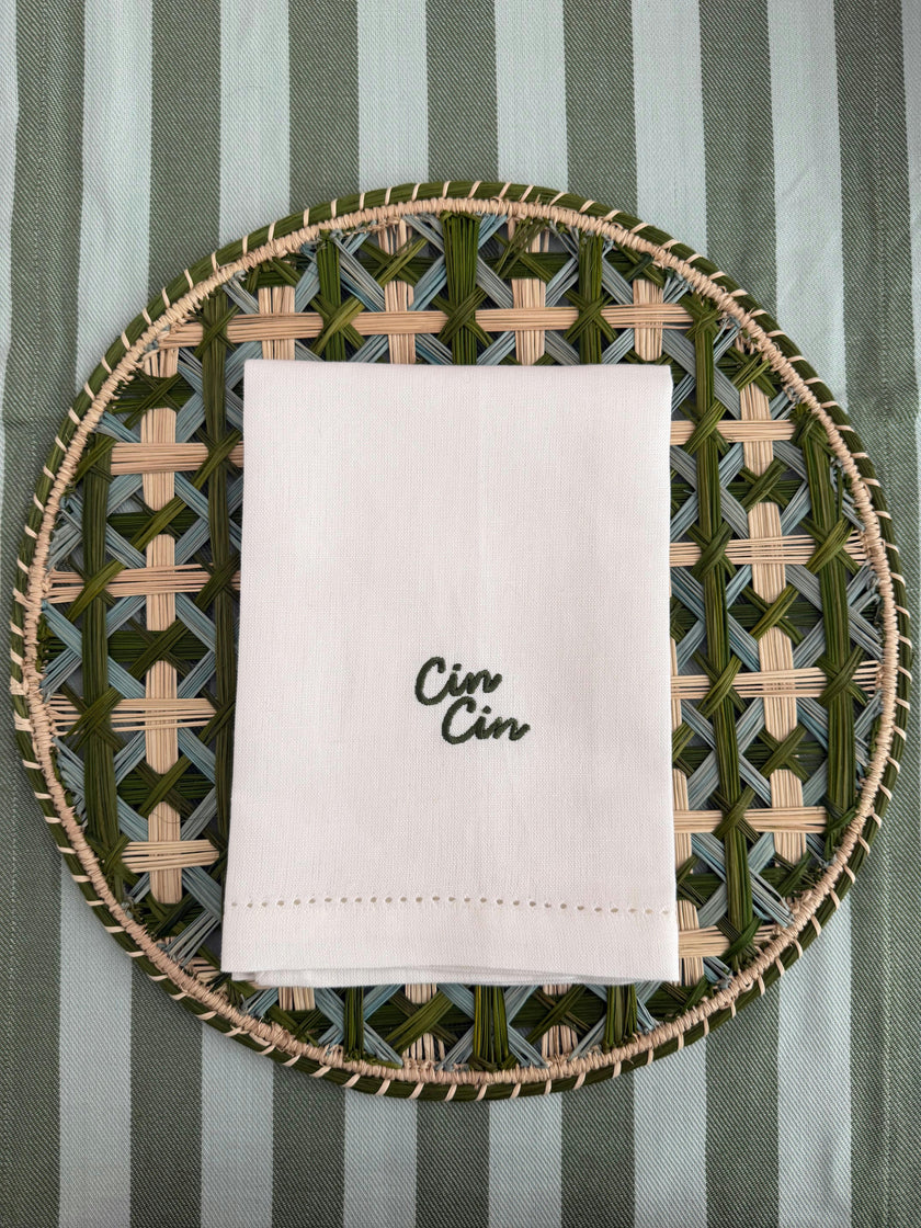 Set of 4 Handwoven Lido Verde Chargers