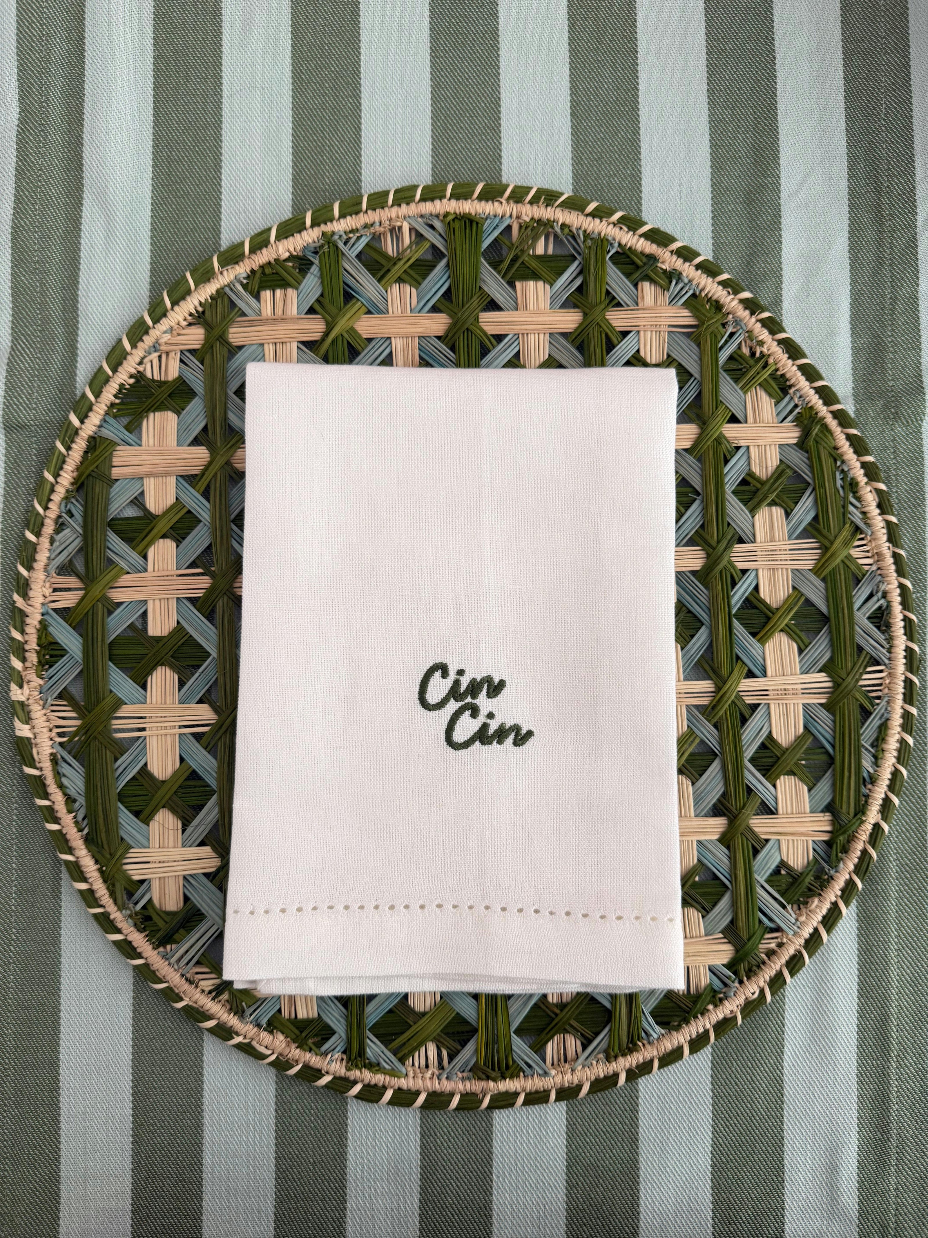 Set of 4 Handwoven Lido Verde Chargers