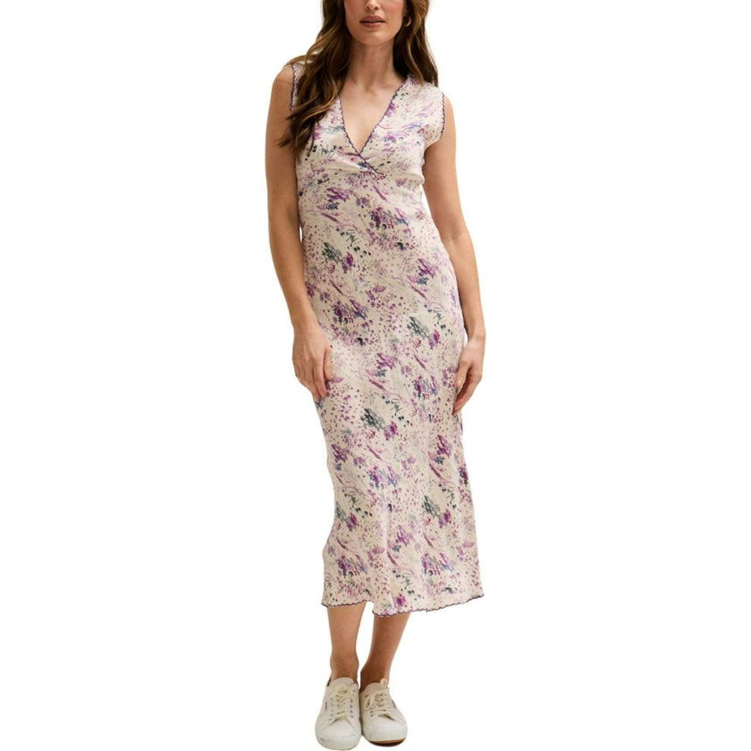 Zola Bias Cut Wonderland Print Midi Dress