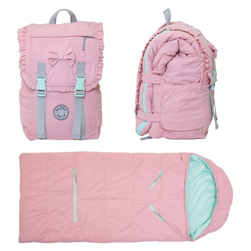 Sleep-N-Pack™ – Little Kid Size | Bows & Ruffles Cotton Candy Pink Corduroy