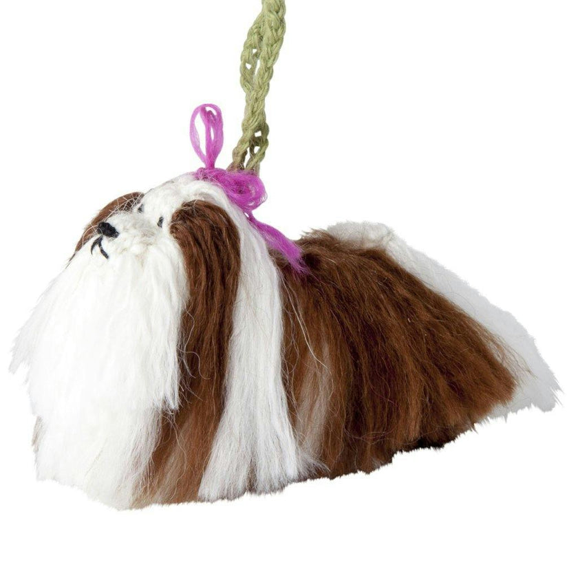 Shih Tzu Dog Hand Knit Christmas Ornament