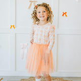 Pumpkin Bow Trellis Long Sleeve Tutu Dress