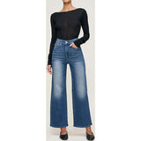 Hepburn Wide Leg High Rise Ankle Jeans Oceanside