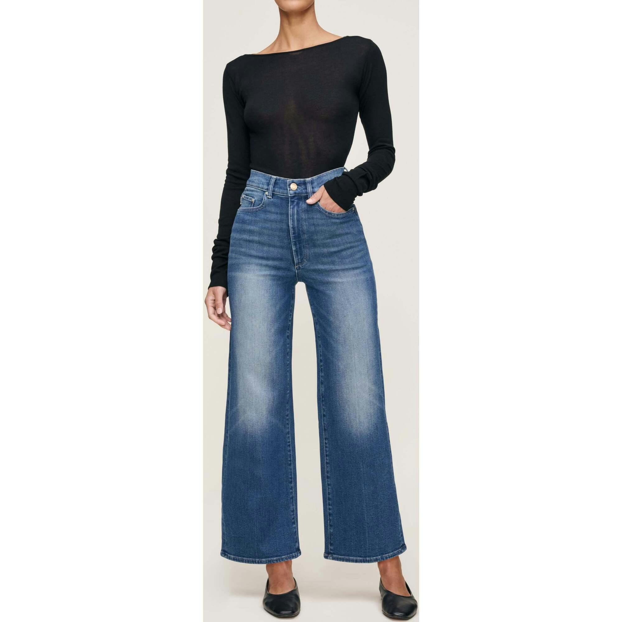 Hepburn Wide Leg High Rise Ankle Jeans Oceanside