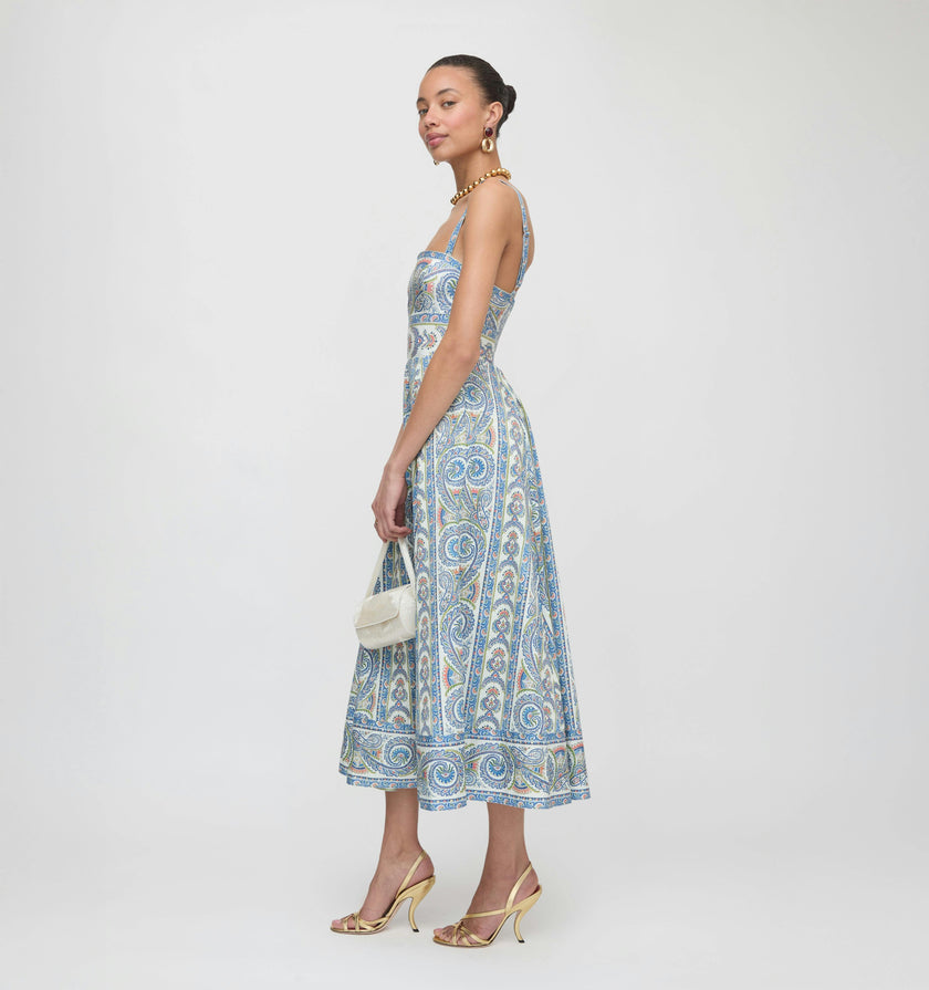 The Margot Dress - Blue Corsica Paisley