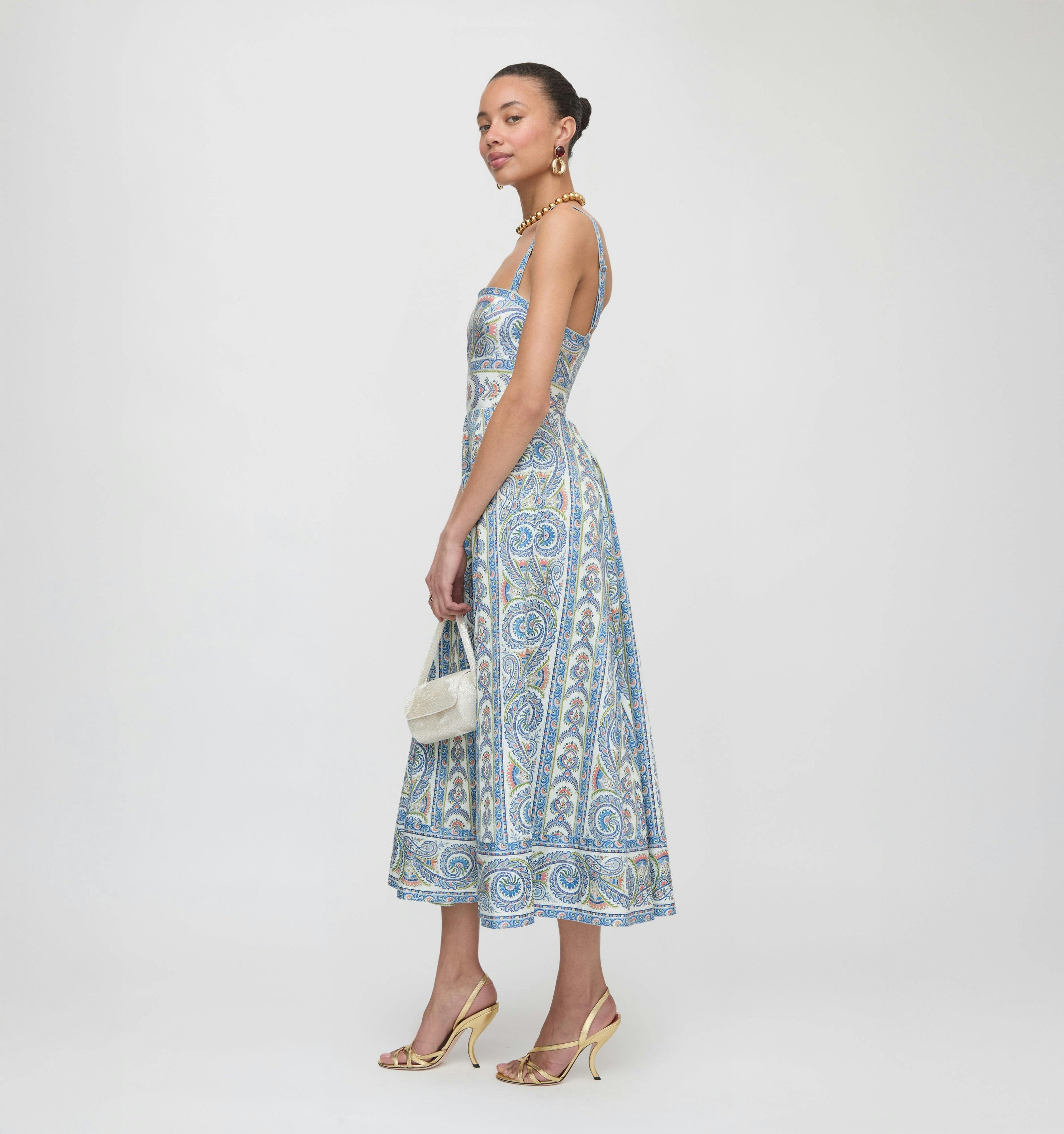 The Margot Dress - Blue Corsica Paisley
