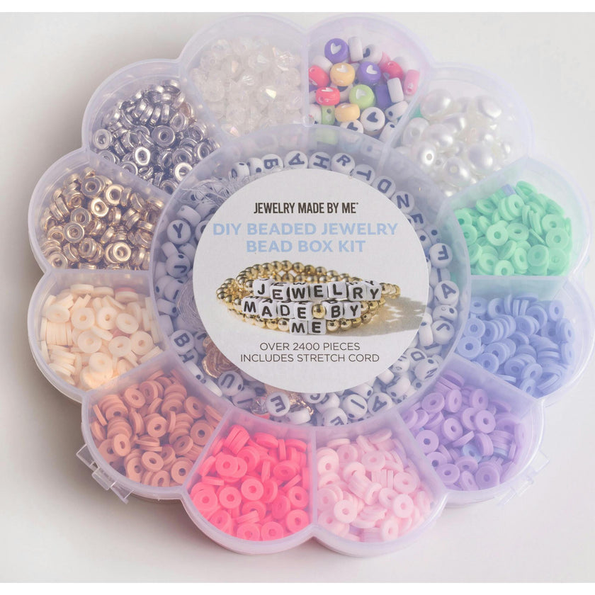 Flower Power Pastel Heishi Bead Letter Bead Whimiscal Charm DIY Kit