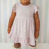 Andina Rose Pointelle Ruffled Bodysuit Dress