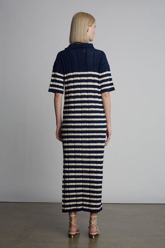 EMMIE STRIPE DRESS | NAVY + IVORY STRIPE