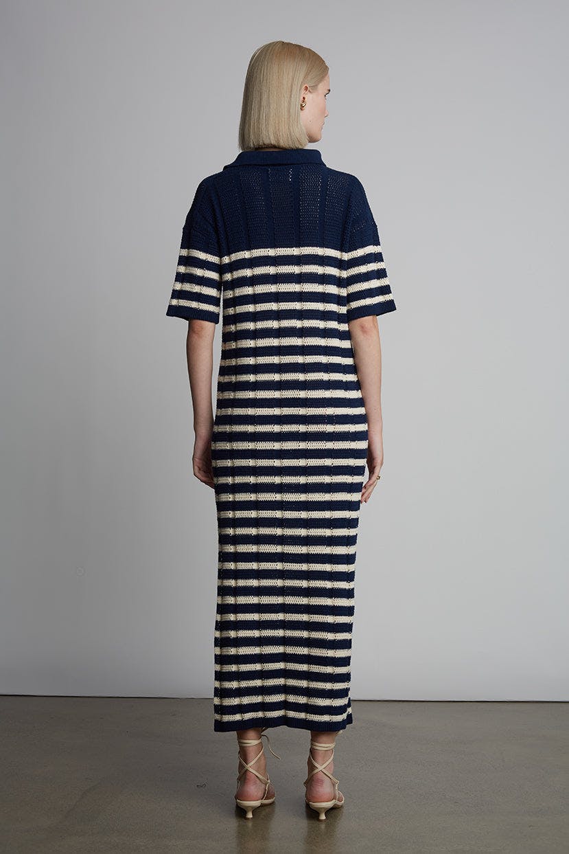 EMMIE STRIPE DRESS | NAVY + IVORY STRIPE