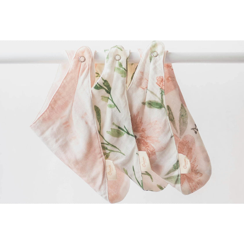 Parker 3-pc. Muslin Baby Bib Set (Pink Floral)