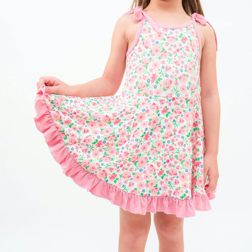 Ditzy Floral Tie Strap Twirl Dress