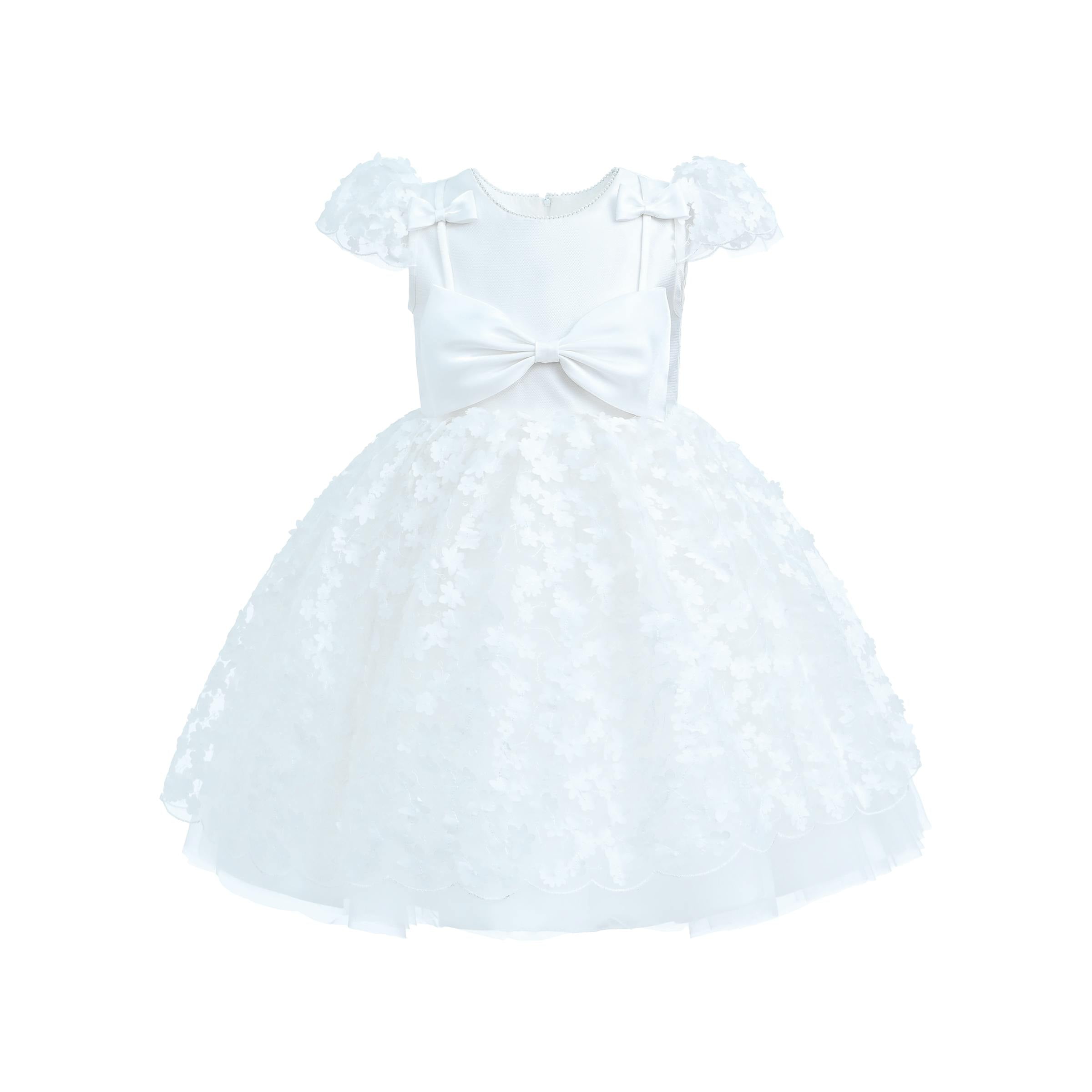 White Floral Bow Upton Dress