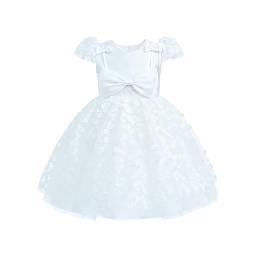 White Floral Bow Upton Dress