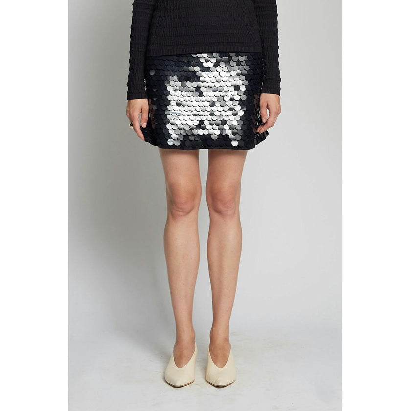 MYA MINI SKIRT | BLACK W/ BLACK SEQUINS