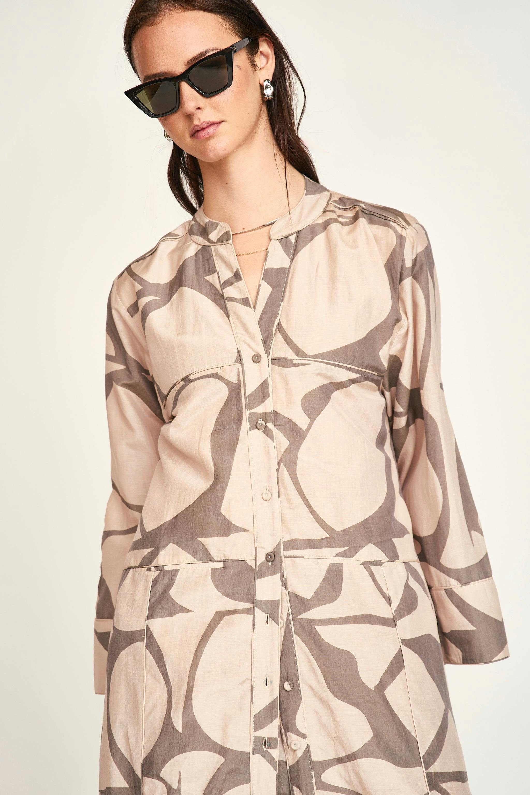 Malmo Dress in Putty Jurassic