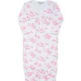 Pink Toile Baby Gown
