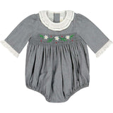 Heidi Grey Long Sleeve Smocked Bubble