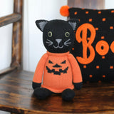 Knit Halloween Cat Plush