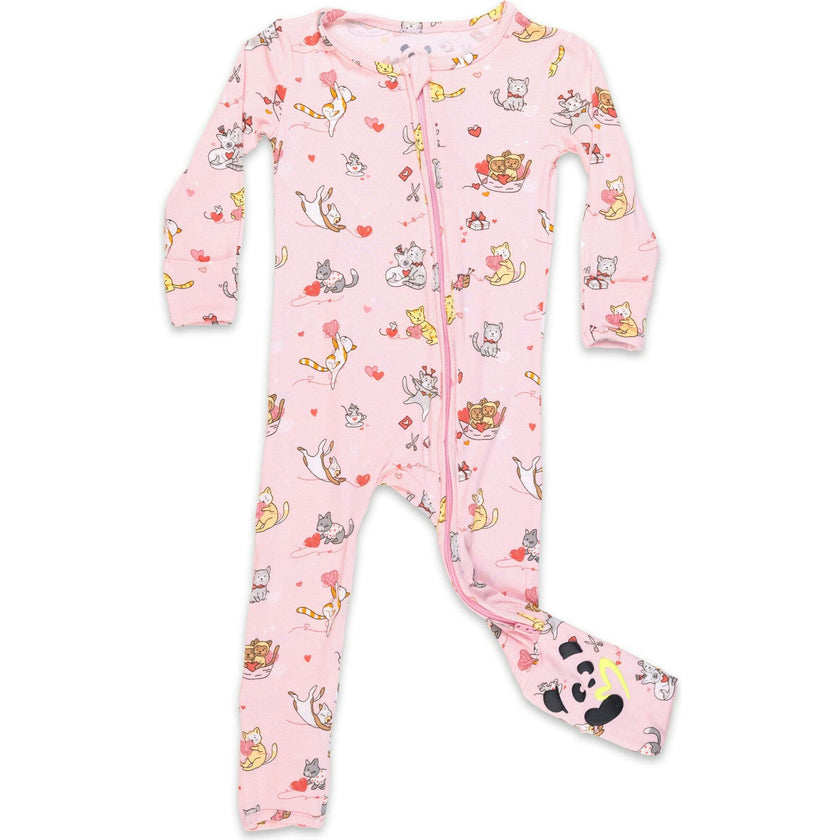 Valentines Kittens Bamboo Convertible Footie