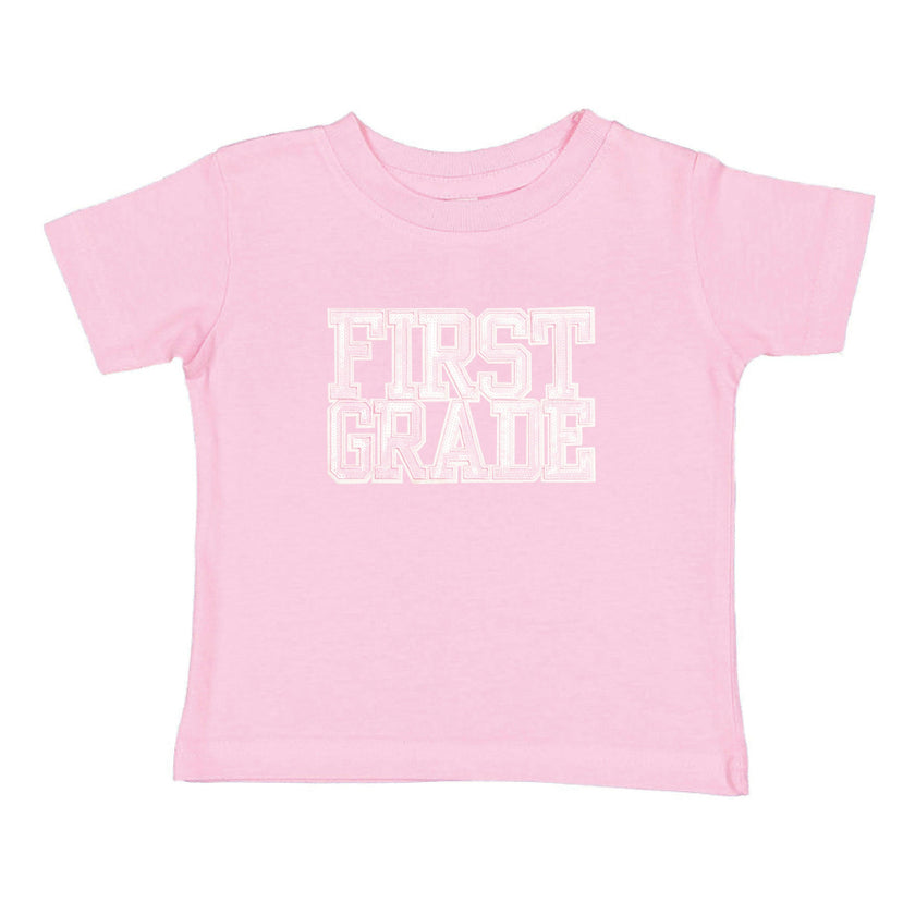 First Grade Sequin Patch Short Sleeve T-Shirt