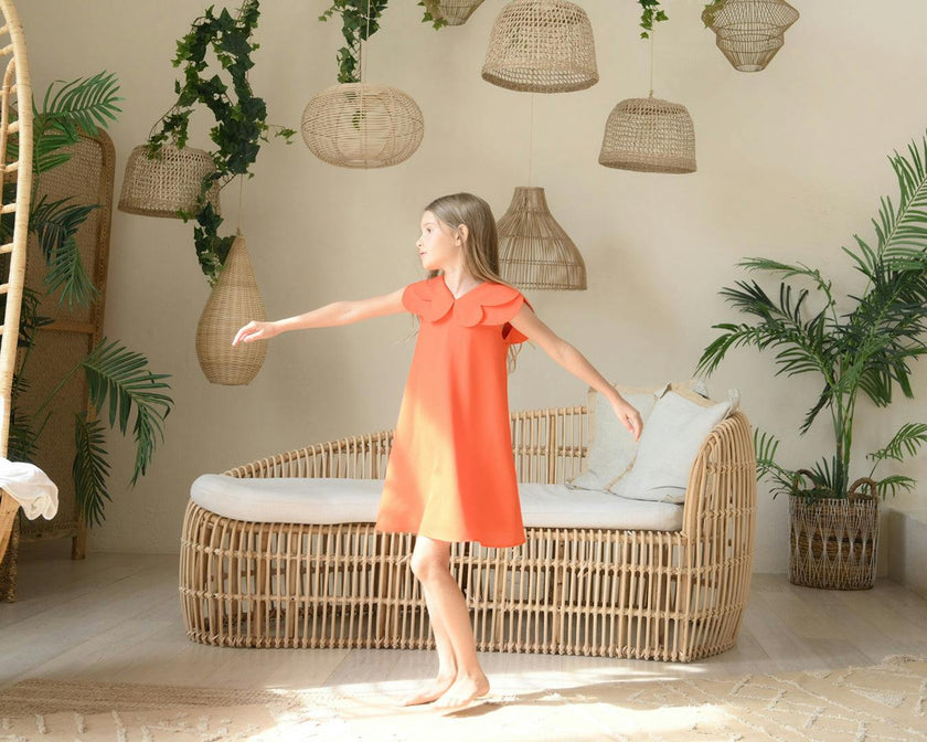 Hannah dress (scarlet orange)