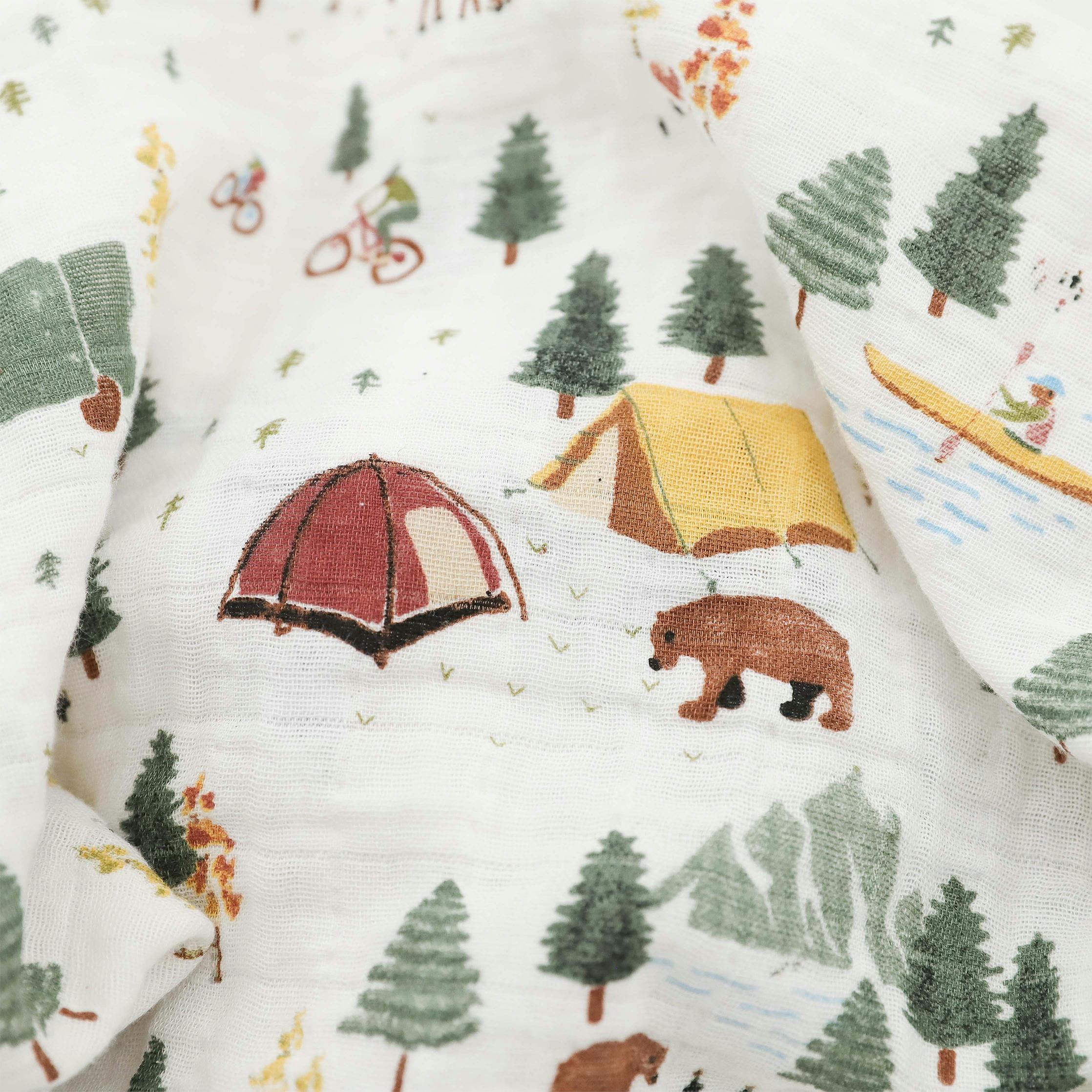 Organic Cotton Muslin Swaddle Blanket 2 Pack - Alpine Adventure