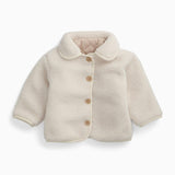 Reversible Recycled Borg Jacket - Taupe & Ecru