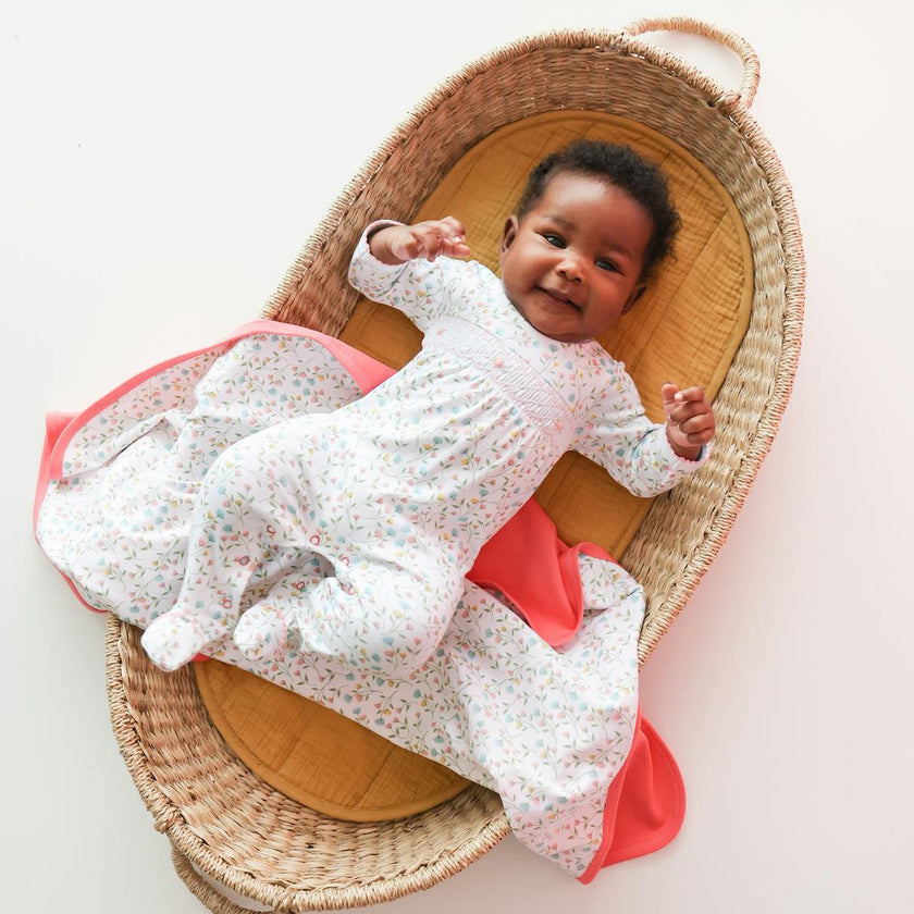 Pink Arabella Smocked Footie