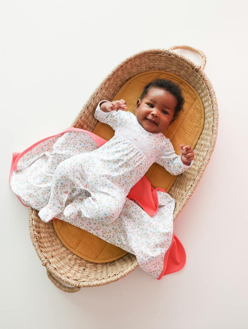 Pink Arabella Smocked Footie