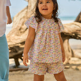 girls orchid floral flutter sleeve tank set