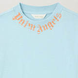 Baby Blue Neck Logo Brushed Tee