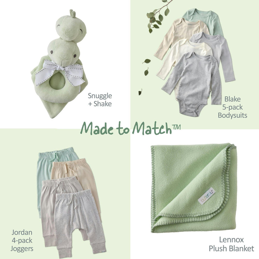 SNUGGLE + SHAKE - Baby Lovey Security Blanket Toy and Rattle Set