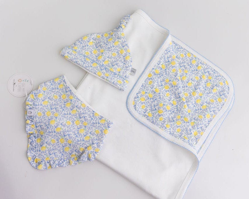 Lemons Pima Cotton Baby Bib