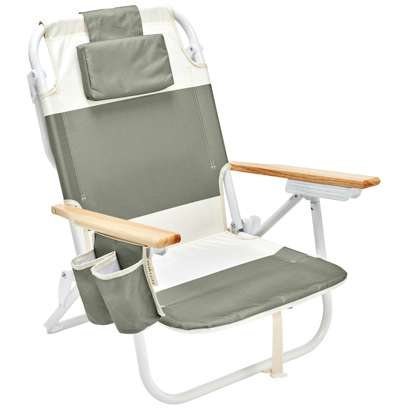 Deluxe Beach Chair: Seagrass Sage Block