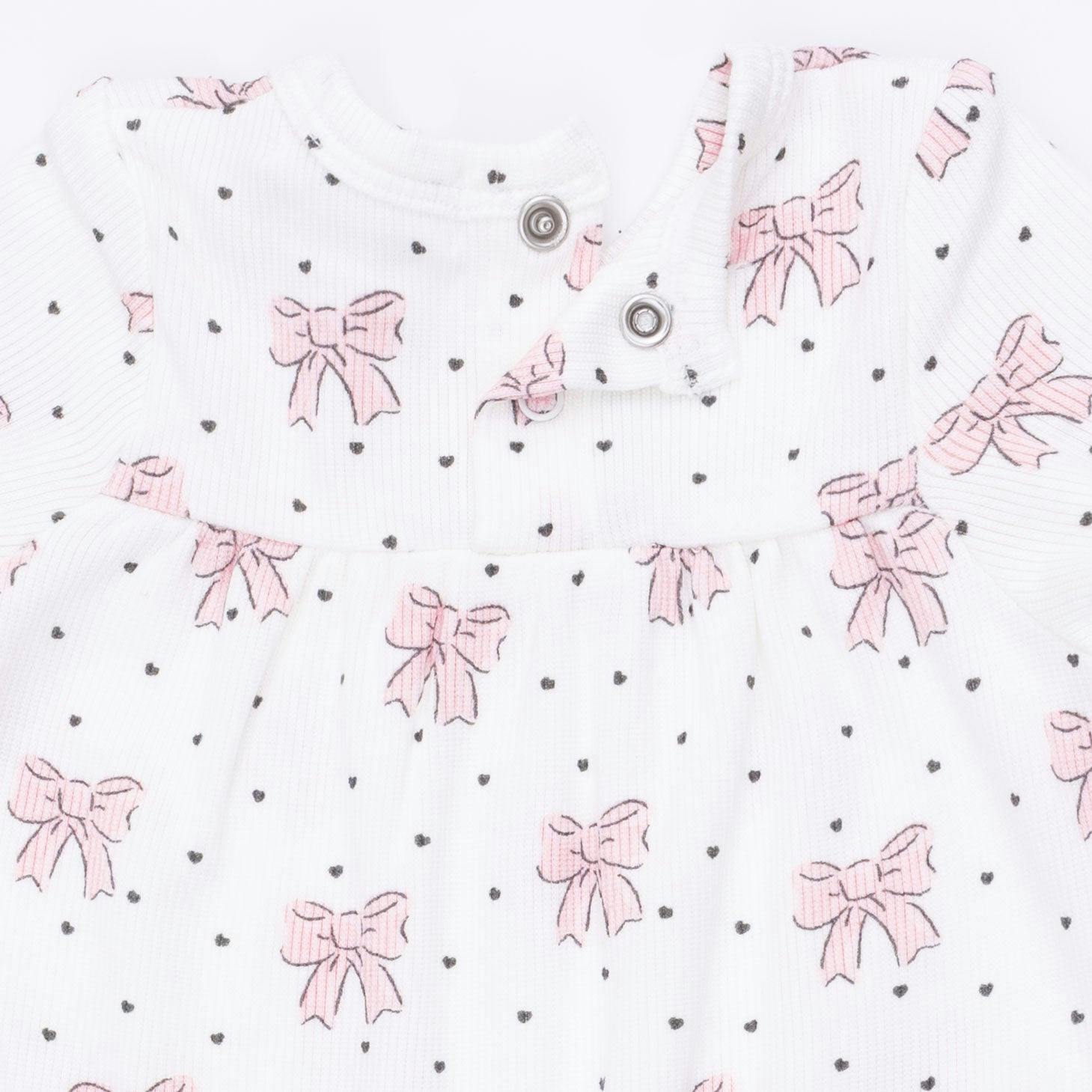 Bows and Hearts - Cuffed Sleeve Romper