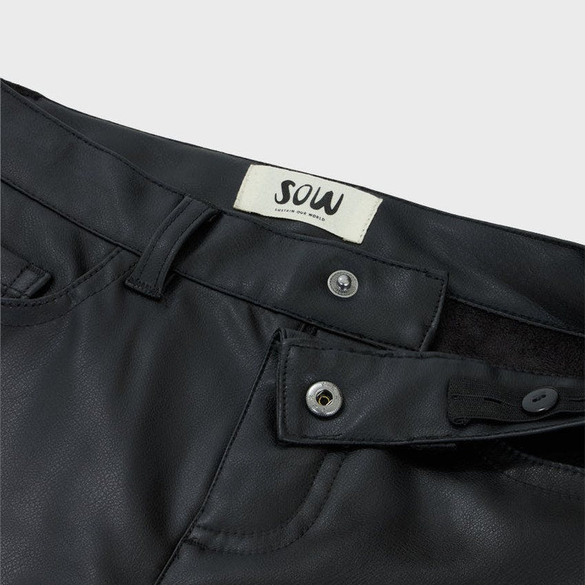 Faux Leather Straight Leg Pant