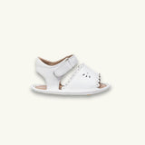 Baby Scallop Sandal | White Leather