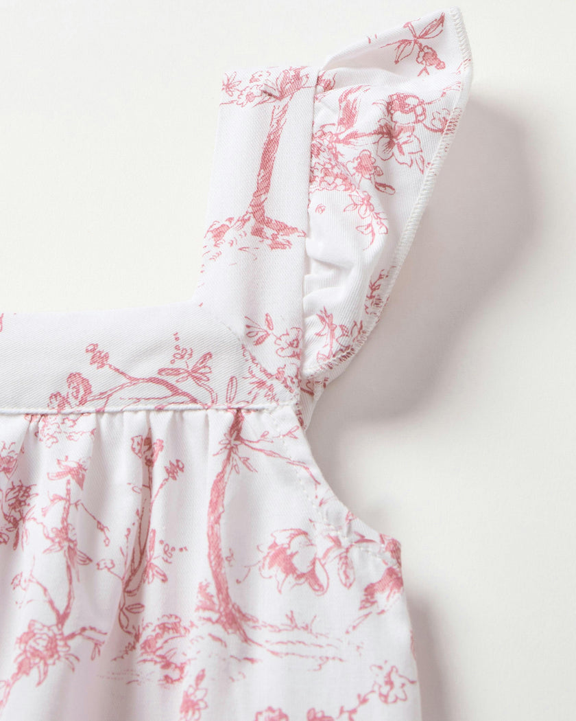 Girl's Twill Clara Nightgown in Pink Timeless Toile