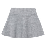 Grey Pearl Embellished Knit Skirt