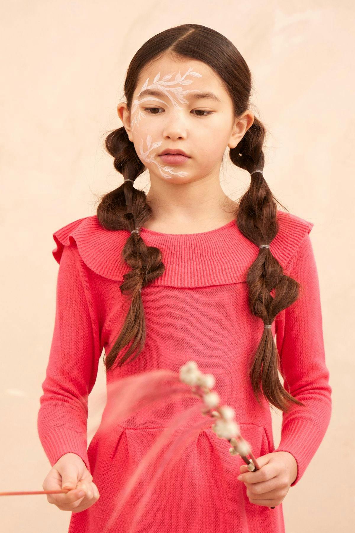 Ruffled V Dress | Raspberry